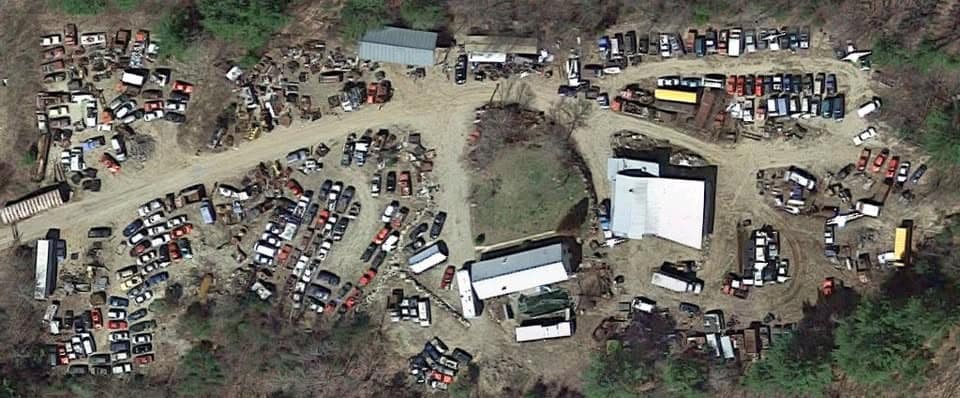 Ariel view of the salvage yard